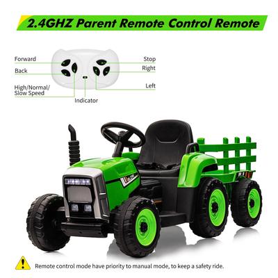 12V 35W Ride on Tractor with Trailer & Remote Control
