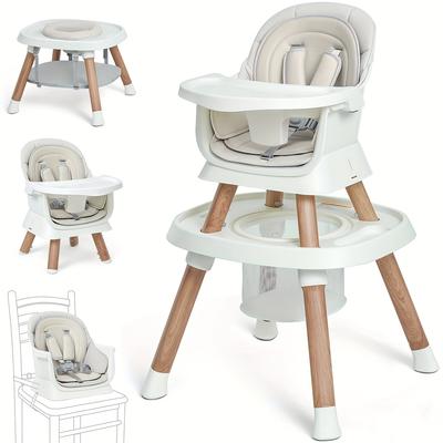 TEMU 14-in-1 Baby High Chair Baby Seat, Convertible Multifunctional Infant And Toddler High Chair With Activity Center And Tray (wood Grain) As Halloween, Christmas Gift