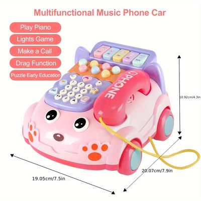 TEMU Children's Early Education Telephone, Multifunctional Simulation Early Education Machine With Music And Light, Creative Simulation Car-shaped Telephone Toy. Children's Gifts For Boys And Girls