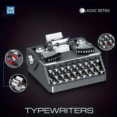 TEMU 1136pcs Retro Typewriter Model Education Toys, Desktop Decoration Gifts, Holiday Gifts Easter Gifts