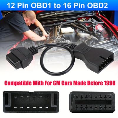 TEMU Obd Convertor Adapter Cable, Gm 12 Pin Obd1 Male Connector To 16 Pin Obd2 Female Connector, For Car Diagnostic Scanner