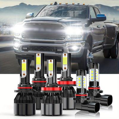 TEMU 6 Led Headlights High/ Low + Fog Light Bulbs - For 2009-2012 1500 2500 3500