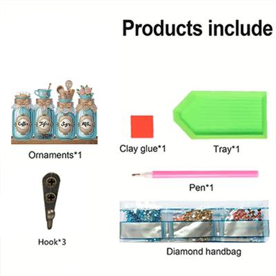 TEMU Diy Diamond Painting Kit With Hooks - -themed Acrylic Art, Irregular Shaped Diamonds For Home Wall Decor