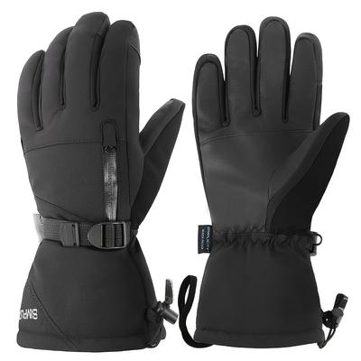 TEMU Ski Gloves Mens Gloves For Cold Winter Ski Gloves, Black