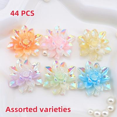 TEMU 44pcs Resin Luminous Sunflower Handmade Diy Phone Case Headwear Hairpin Brooch Accessories Materials Wholesale