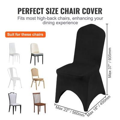 TEMU Vevor 50 Pcs Covers Polyester Spandex Stretch Slipcovers For Wedding Party Dining Banquet Arched-front Chair Covers