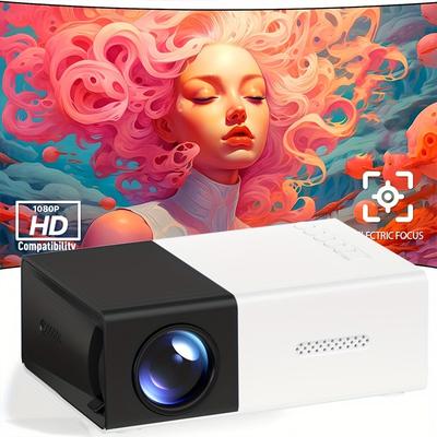 TEMU High-definition Portable Home Projector, Outdoor Projector, Compatible With Hd 1080p 4k And Compatible With Mobile Phones, Suitable For Gifts