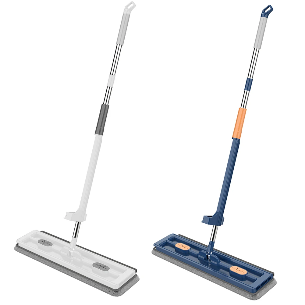 2/4/6pcs Mikro faser pads großer flacher Mopp mit ausziehbarem Griff Boden mopp Set fauler flacher Mopp für Fliesen/Marmor/Laminat/Holzboden Image