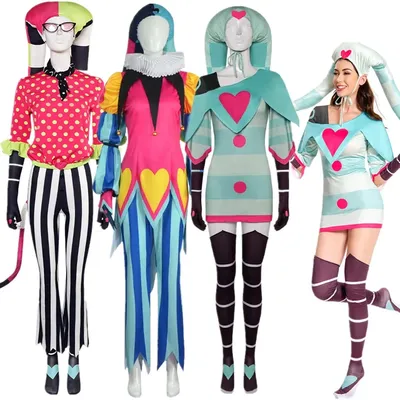 Fizzarolli Cosplay Kostüm Hemd Hose Kopfbedeckung Fantasy Cartoon Handschuhe Hut Outfits Halloween Karneval Party Anzug für Erwachsene Frauen Image