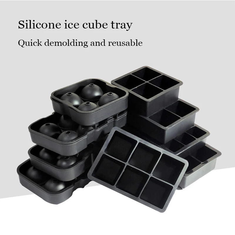 Neue 4/6/8/15 Grid Silikon Eiswürfel Formen Große Tablett Form Eiswürfel Maker Wiederverwendbare Langlebig Bar Pub whisky Cocktail Eis Bloc