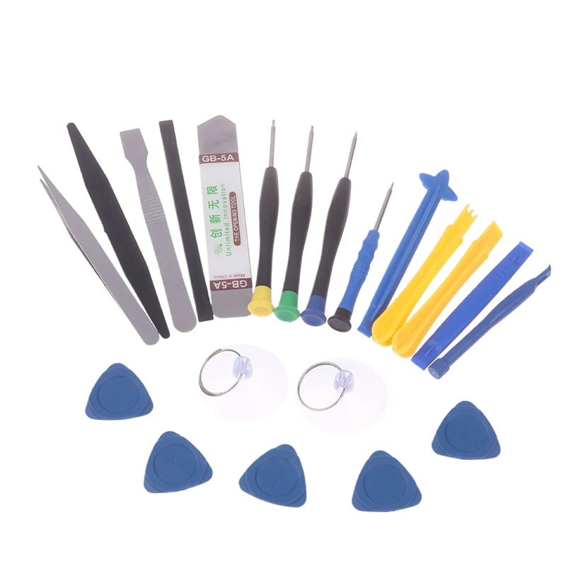 Kit d'outils d'ouverture 21 en 1, kit d'outils de réparation de téléphone portable, jeu de tournevis, outils de démontage pour téléphone, tablette, ordinateur portable