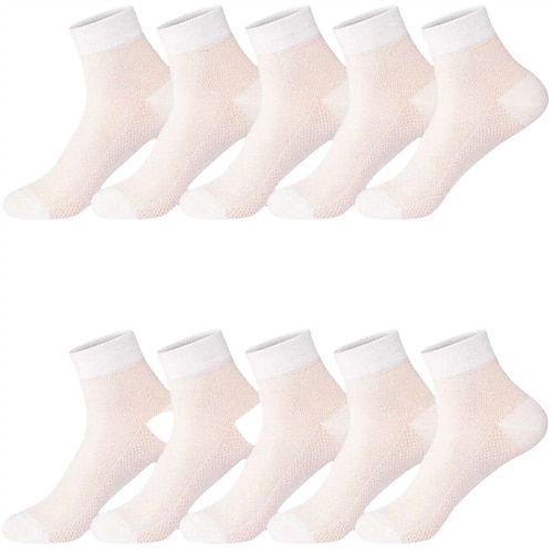 Herren 5 Paare Mehrfachpackungen Socken Laufsport Socken Freizeitsocken Schwarz Weiß Farbe Glatt Sport Natur Täglich Urlaub Grundlegend Mittel Frühling Herbst Modisch Brautkleider schlicht Image