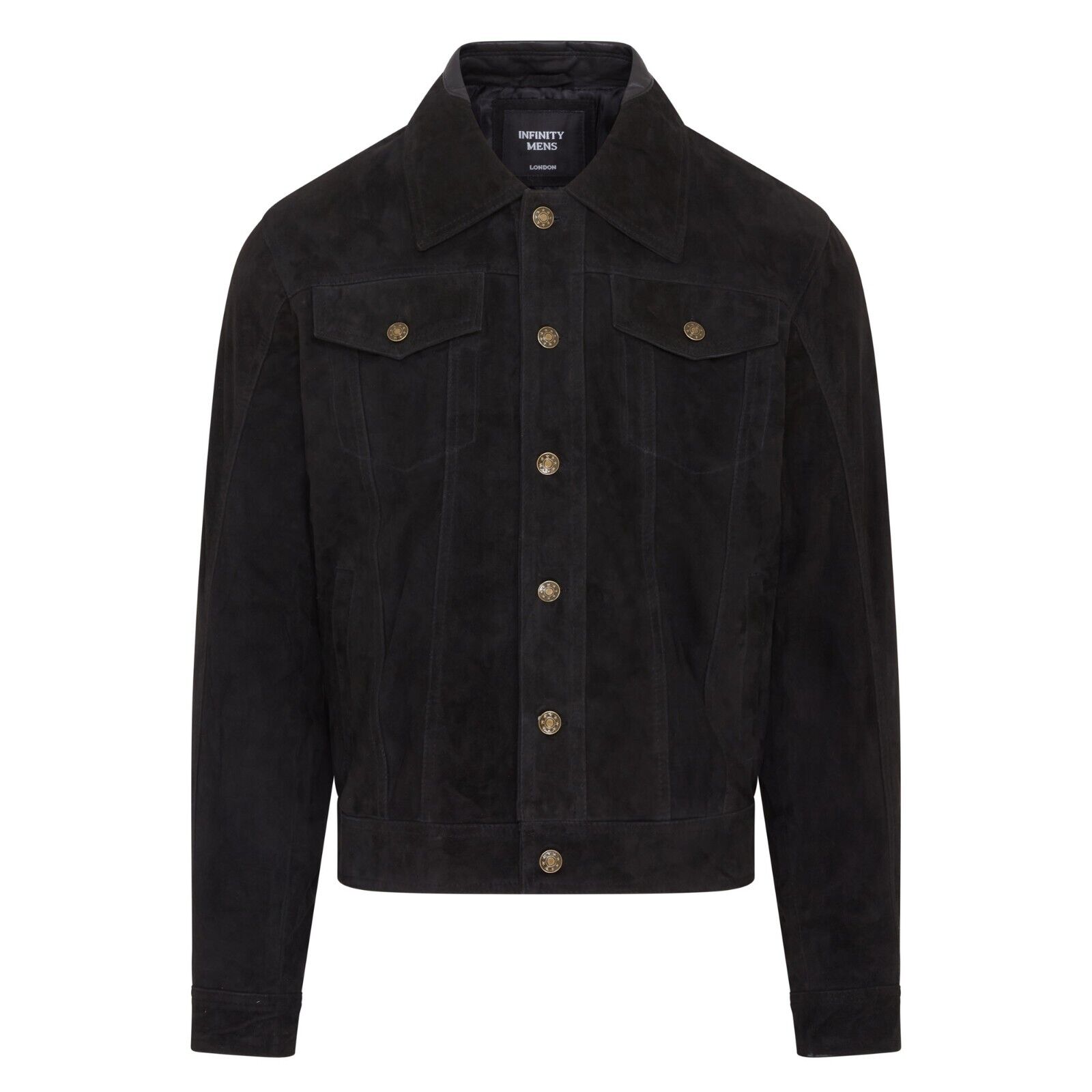 Herren Trucker Jeansjacke aus Ziegenwildleder im Westernstil - Yangon Image