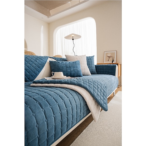 Weicher, rutschfester Sofabezug in Keksplüsch – äußerst bequemer und gemütlicher Stoff – rutschfeste Rückseite für sicheren Sitz – schützt Ihr Sofa vor Verschüttetem, Flecken und Abnutzung – perfekt Image