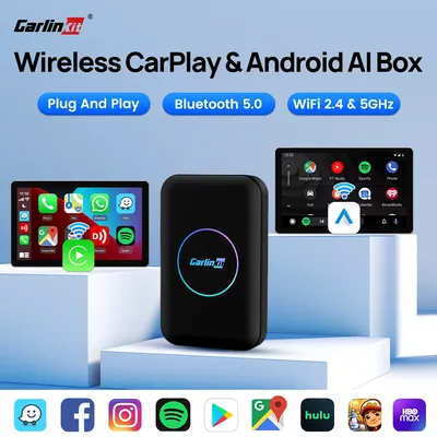 CarlinKit Carplay Smart TV Box 2024 Wireless Android Auto Quad-Core 3+32G AI Box Android 10 Wireless