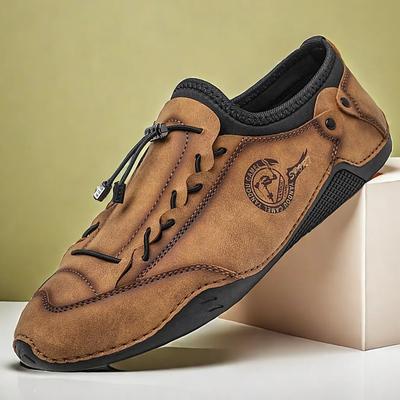 Men's Brown Suede Casual Sneakers with Handcrafted Stitching and Lace-Up Design - Ideal for Daily Wear and Outdoor Activities