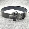 Men's Belt Waist Belt Black 1# Black PU Alloy Punk Vintage Poker Skulls Outdoor Daily