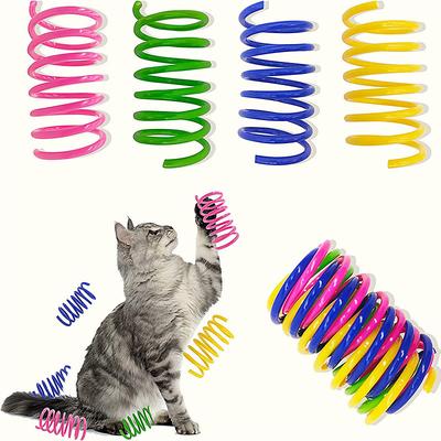 100 Pack Cat Toys Cat Spring Toys for Indoor Cats Colorful Durable Plastic Spring Coils Attract Cats to Swat Bite Hunt Interactive Toys for Cats and Kittens