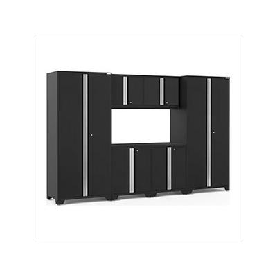 NewAge Garage Cabinets PRO Series Black 6-Piece Set (No Countertop)