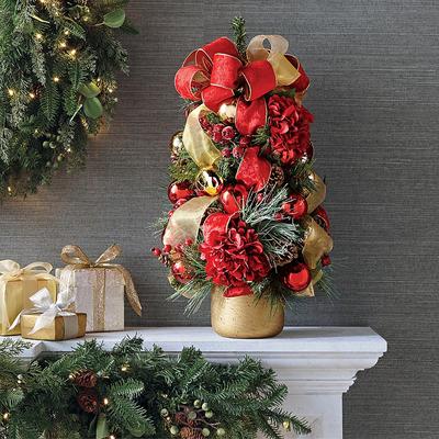 Red Berry and Pine Cone Topiary Tree - Frontgate