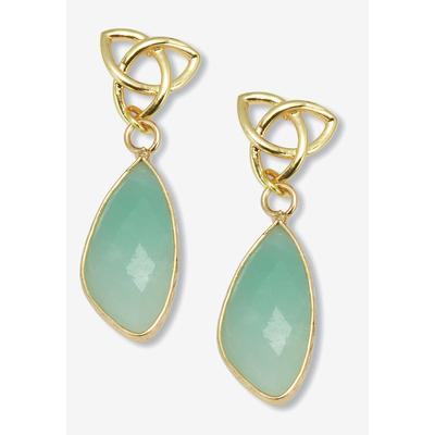 Women's Genuine Blue Amazonite Goldtone Drop Earrings 36X10Mm by Roamans in Blue
