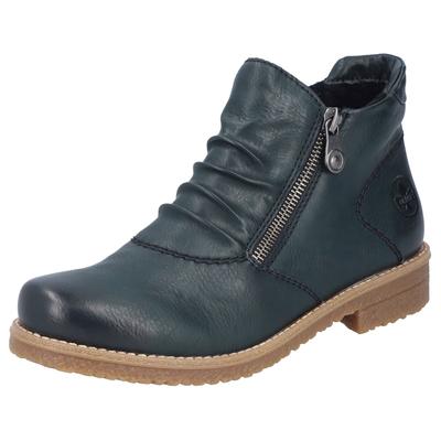 Stiefelette RIEKER, Damen, Gr. 36, grün (dunkelgrün), Lederimitat, unifarben, sportlich, Schuhe, Schlupfboots, Ankleboot