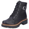Schnürboots RIEKER, Damen, Gr. 40, schwarz, Lederimitat, unifarben, klassisch, Schuhe, Winterstiefel, Boots mit kontrastfarbener Rahmennaht