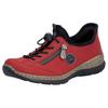 Slip-On Sneaker RIEKER "Ready2GO", Damen, Gr. 38, rot (rot, schwarz), Lederimitat, Textil, sportlich, Schuhe Slipper, Schlupfschuh, Freizeitschuh, Halbschuh mit MemoSoft-Ausstattung