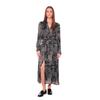 Jerseykleid LE TEMPS DES CERISES "SERAPHY", Damen, Gr. S, EURO-Größen, schwarz (dunkelblau, schwarz), 100% Viskose, casual, lang, Langarm, Kleider, mit stylischem Allover-Muster