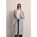 Kurzmantel BUGATTI, Damen, Gr. 36, grau (hellgrau), 47% Wolle, 28% Polyester, 25% Polyacryl, unifarben, casual, comfort fit, Langarm normaler Saum, Mäntel, mit leicht überschnittener Silhouette