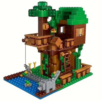 TEMU Creative Treehouse Building Kit | Plant And Architectural Theme Buildable Models | Educational Building Blocks Set | For Valentine's Day, Day, , Christmas