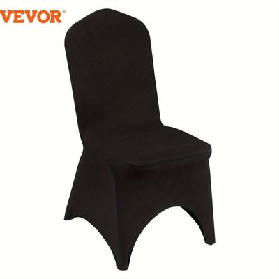 TEMU Vevor 50 Pcs Black Chair Covers Polyester Spandex Stretch Slipcovers For Wedding Party Dining Banquet Arched-front Chair Covers