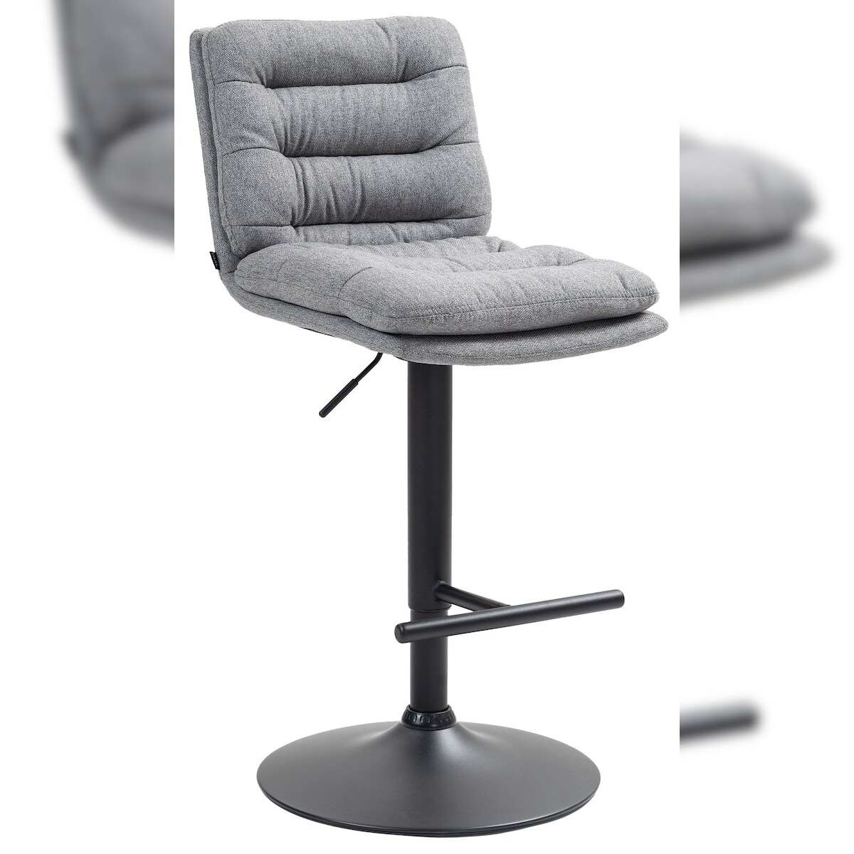 CLP Barhocker Damar Stoff grau/schwarz Image