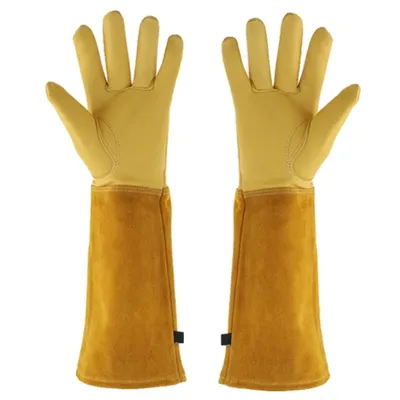 1 Pair Gardening Rose Pruning Gauntlet Heavy Duty Gloves Thorn Proof Long Sleeve Work Welding Garden Gloves