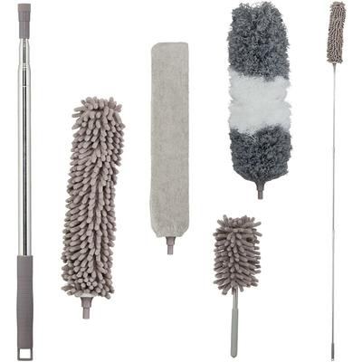 Staubwedel Set, 3 Aufsätze, 1 Staubmopp, Teleskopstange bis 2,5 m Länge, waschbar, biegbar, Image