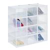 Schuhboxen 12er Pack, mit Tür, Schuhorganizer, stapelbar, Schuhe bis Größe 47, Lüftungsschlitze,