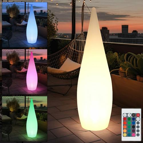 Außenleuchte Stehlampe rgb led dimmbar Terrassenlampe Garten mit Fernbedienung, Kunststoff weiß,