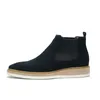 Chelsea-Stiefeletten für Herren, Rindswildleder, klassischer britischer Stil, High-Top, lässiger Sneaker, Herrenschuhe, Schwarz, Braun, Motorradstiefel