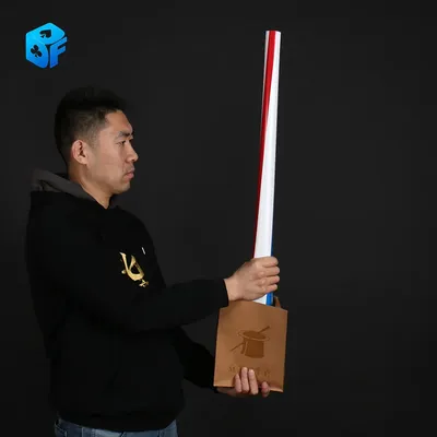 Tasche mit großem Strohhalm (1,25 m) aus einem leeren Beutel, Zaubertricks, Bühne für Gimmicks, Image