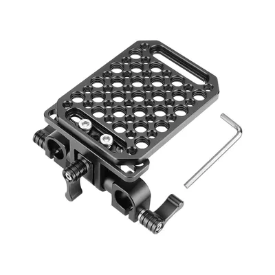 KIMRIG Multifunktionale Stativmontage-Käseplatte, Grundplatte mit 360-Grad-Drehgelenk, 15 mm Stangenklemmadapter für DSLR-Kameras, Video-Rig