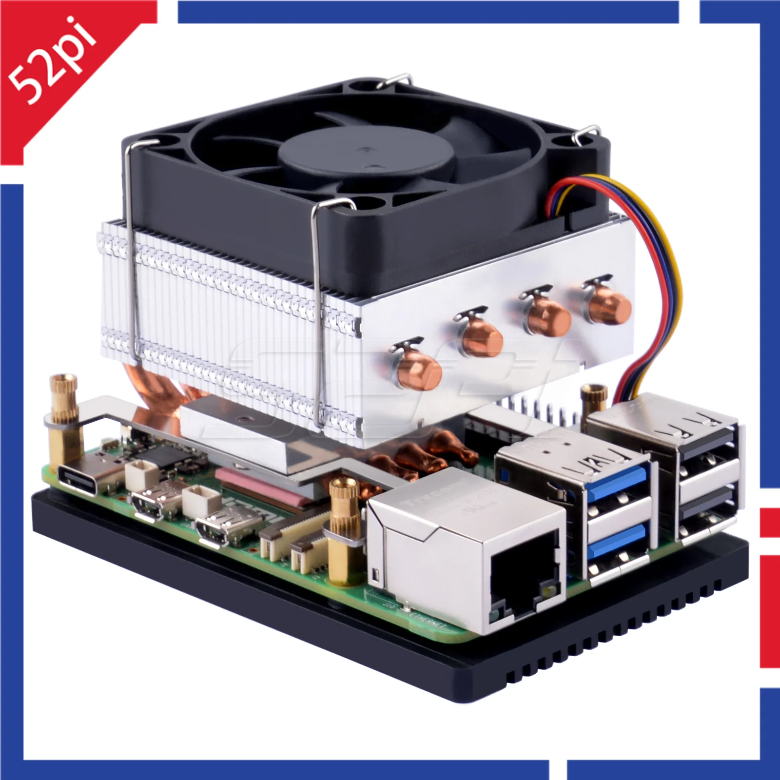 52Pi Low-Profile Plus CPU-Kühler für Raspberry Pi 5 CPU-Lüfter Image