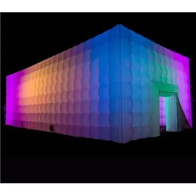 Large white Inflatable Square Tent sport marquee With colorful lights ,inflatable cubic structure building tent for event party