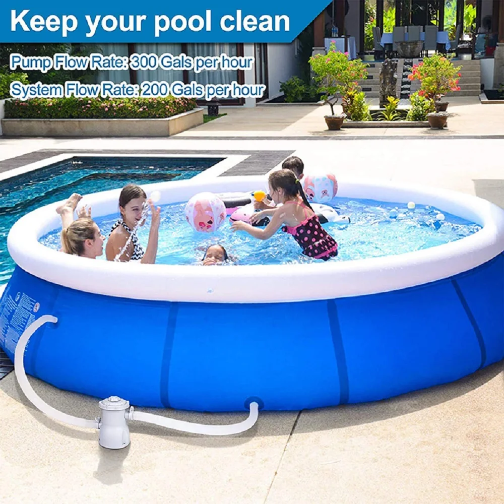 Pompe de filtration pour piscine hors sol, nettoyeur de piscine électrique à circulation, dispositif de filtration de piscine réutilisable, filtre de piscine de 300 gallons