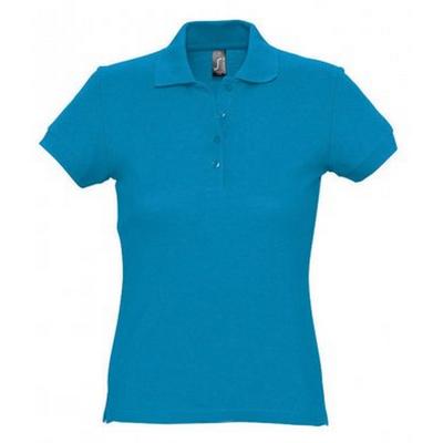 SOLS Womens/Ladies Passion Pique Short Sleeve Polo Shirt (Aqua) Image
