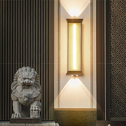 Außenwandlampe 50/70 cm, moderne und einfache wasserdichte Außenwandlampe aus Edelstahl und Acryl, 1 LED-Hängewandlampe, geeignet für Gemeinden, Villen, Innenhöfe, Hotels, Gärten, Wandleuchten Image