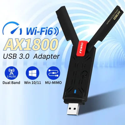 Fenvi WiFi 6 USB 3.0 Adapter AX1800 Dual Band 2.4G/5GHz Wifi6 USB Dongle Receiver Wireless Network