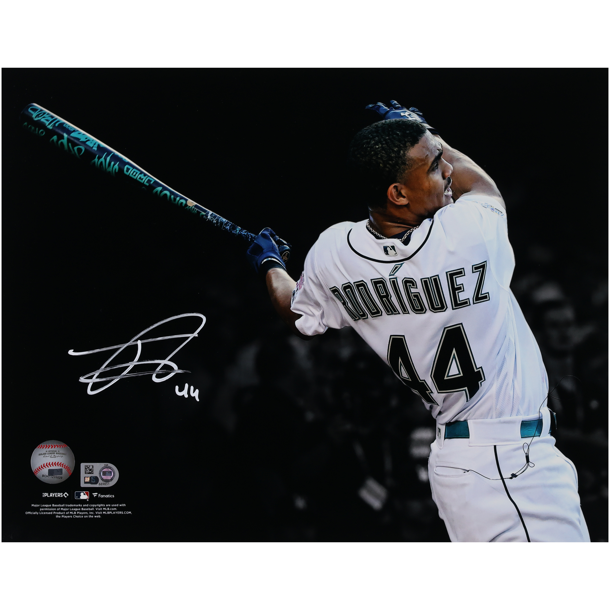 Autogrammfoto von Julio Rodriguez (Seattle Mariners) , 11 x 35,6 cm Image
