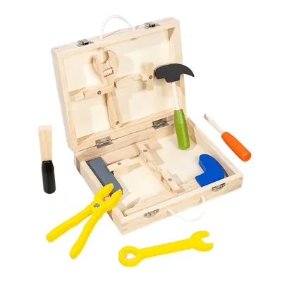 Kids Montessori Tool Set Wooden Tool Kit Toolbox Educational Toys for Boys Girls Tool Construction Play Accessories Set