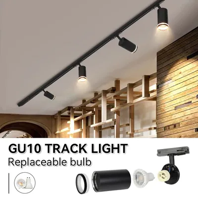 Track Light 110v 220v Set Led GU10 Track Lamp Replaceable Bulb Led Spotlight for Clothing Shop Store Home Decor Lighting Fixture