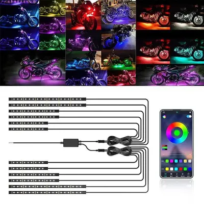 LED per auto moto lampada ambientale decorativa retroilluminazione 5050 SMD flessibile impermeabile